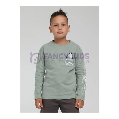 9-14 Yaş Erkek Çocuk Sweat Shirt Baskılı Yeşil
