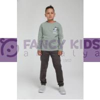 9-14 Yaş Erkek Çocuk Sweat Shirt Baskılı Yeşil