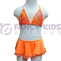1-14 Yaş Kız Çocuk Turuncu Bikini