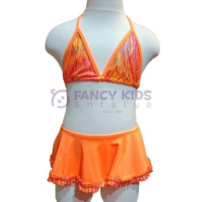 1-14 Yaş Kız Çocuk Turuncu Bikini