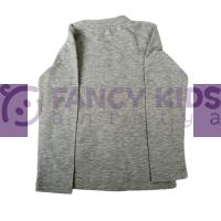 1-8 Yaş Kız Çocuk Sweat-Shirt Pullu Baskılı Kuğu Gri