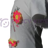 18 Ay-6 Yaş Kız Çocuk İkili Takım Baskılı Beyaz T-Shirt  Gri Kırmızı Çizgili Desenli Şortlu