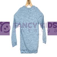 2-10 Yaş Kız Çocuk Sweat-Shirt Pullu Nakış İşlemeli Unicorn Baskılı Gri