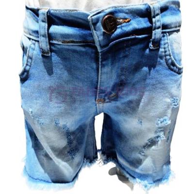2-14 Yaş Kız Çocuk Denim Yırtık Kot Şort Lacivert