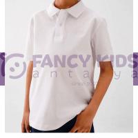 Fancy Kids Erkek Çocuk Polo T-Shirt Beyaz Düz
