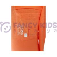 Erkek Çocuk Baskılı Turuncu Sweatshirt – Pamuklu, Rahat ve Esnek Kumaş