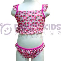 3-14 Yaş Kız Çocuk Bikini Çilek Desenli