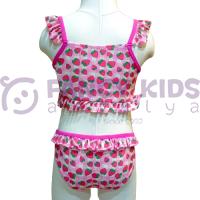 3-14 Yaş Kız Çocuk Bikini Çilek Desenli