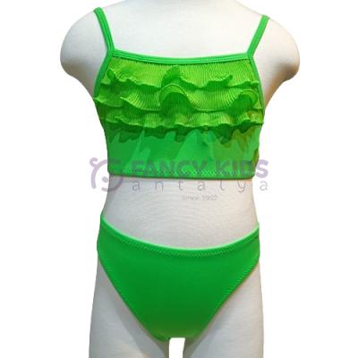 3-14 Yaş Kız Çocuk Bikini Yeşil