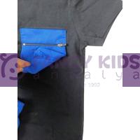 4 - 8 Yaş Erkek Çocuk İkili Takım T-Shirt Şort Siyah - Mavi