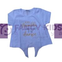 4- 8 Yaş Kız Çocuk İkili Takım Dance Baskılı T-Shirt Palmiye Şort Beyaz - Sarı