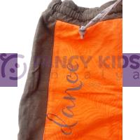 4- 8 Yaş Kız Çocuk İkili Takım Neon Dance Baskılı T-Shirt Palmiye Şort Turuncu