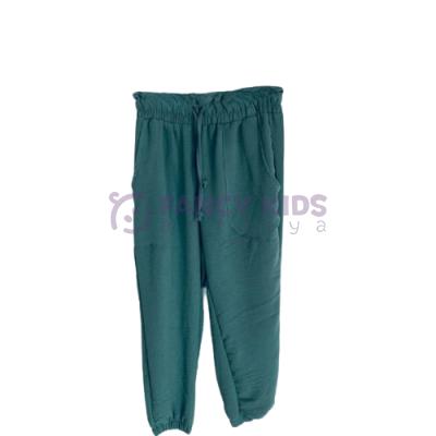5-10 Yaş Kız Çocuk Pantolon Dokuma Yeşil 