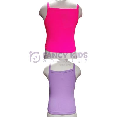 5-14 Yaş Kız Çocuk T-Shirt Crop Pembe Mor