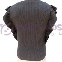 5-14 Yaş Kız Çocuk T-Shirt Kaşkorse Baskısız Siyah