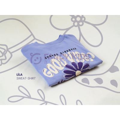 Kız Çocuk Sweat Shirt Baskılı Lila Crop