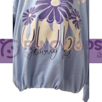 Kız Çocuk Sweat Shirt Baskılı Lila Crop