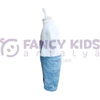 1-6 Yaş Erkek Çocuk İkili Takım Baskılı Beyaz T-Shirt Gri Şort