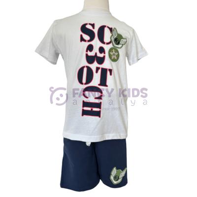 3-11 Yaş Erkek Çocuk İkili Takım Beyaz T-Shirt Lacivert Şort