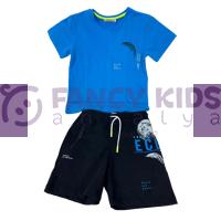 4-8 Yaş Erkek Çocuk İkili Takım Dark Night Eclipse T-Shirt Şort