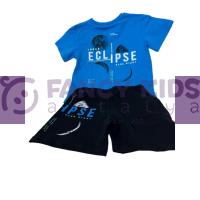 4-8 Yaş Erkek Çocuk İkili Takım Dark Night Eclipse T-Shirt Şort