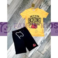 3-14 Yaş Erkek Çocuk İkili Takım Sarı T-Shirt Siyah Şort