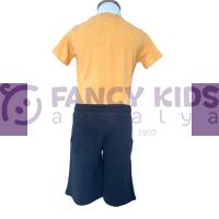 3-14 Yaş Erkek Çocuk İkili Takım Sarı T-Shirt Siyah Şort