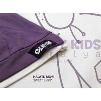 Erkek Çocuk Sweat Shirt Kapüşonlu Kanguru Cepli Mor 