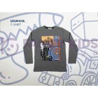 4-14 Yaş Erkek Çocuk Sweat - Shirt  Baskılı Uzun Kol Koyu Gri