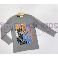 4-14 Yaş Erkek Çocuk Sweat - Shirt  Baskılı Uzun Kol Koyu Gri
