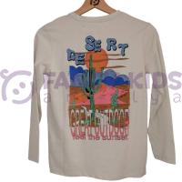 9-14 Yaş Erkek Çocuk Sweat Shirt Baskılı Uzun Kol Bej  