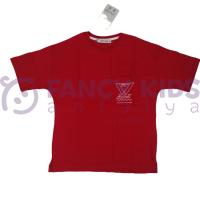 Erkek Çocuk Dijital Baskılı Kırmızı T-Shirt Cepli