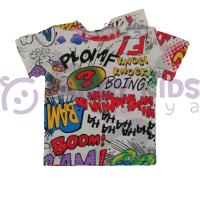 Erkek Çocuk T-Shirt Bomba Flash Dijital Baskılı Çok Renkli