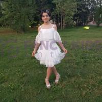 6 - 15 Yaş Kız Çocuk Mezuniyet Elbisesi Abiye Simli Dantelli 