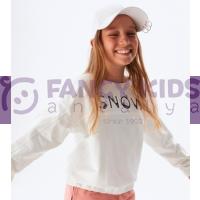 FancyKids Kız Çocuk Sweat-Shirt Snow Dijital Baskılı Ekru