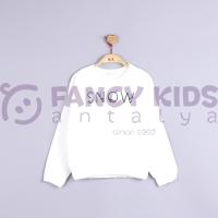 FancyKids Kız Çocuk Sweat-Shirt Snow Dijital Baskılı Ekru