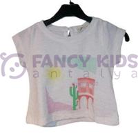 18-48 Ay Kız Çocuk T-Shirt Baskılı Beyaz