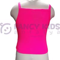 5-14 Yaş Kız Çocuk T-Shirt Crop Pembe Mor