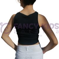 5-14 Yaş Kız Çocuk T-Shirt Kaşkorse Atlet Crop Lacivert