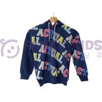 Erkek Çocuk Baskılı Kapüşonlu Sweat Shirt Lacivert 
