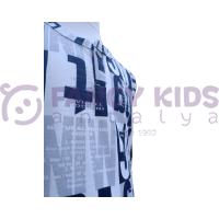 Erkek Çocuk Atlet T-Shirt Harf Baskılı Sıfır Kol Düğmeli Kapama