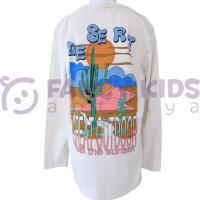 Erkek Çocuk Baskılı Bej Sweatshirt Uzun Kollu %100 Pamuk