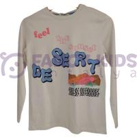 Erkek Çocuk Baskılı Bej Sweatshirt Uzun Kollu %100 Pamuk