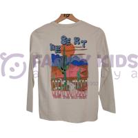 Erkek Çocuk Baskılı Bej Sweatshirt Uzun Kollu %100 Pamuk