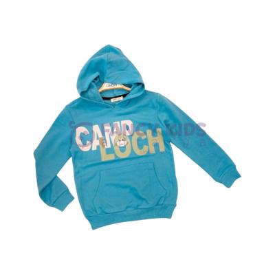 Erkek Çocuk Baskılı Sweat-Shirt Kanguru Cepli Petrol Yeşili