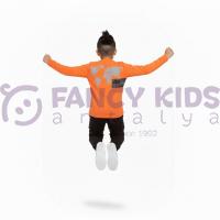 Erkek Çocuk Baskılı Turuncu Sweatshirt – Pamuklu, Rahat ve Esnek Kumaş