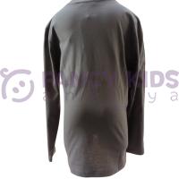 Erkek Çocuk Baskılı Uzun Kollu Sweatshirt Koyu Gri %100 Pamuk