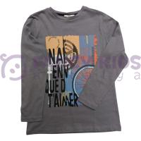 Erkek Çocuk Baskılı Uzun Kollu Sweatshirt Koyu Gri %100 Pamuk