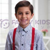 Erkek Çocuk Bayramlık Gömlek Beyaz-Mavi Renkli