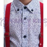 Erkek Çocuk Bayramlık Gömlek Beyaz-Mavi Renkli